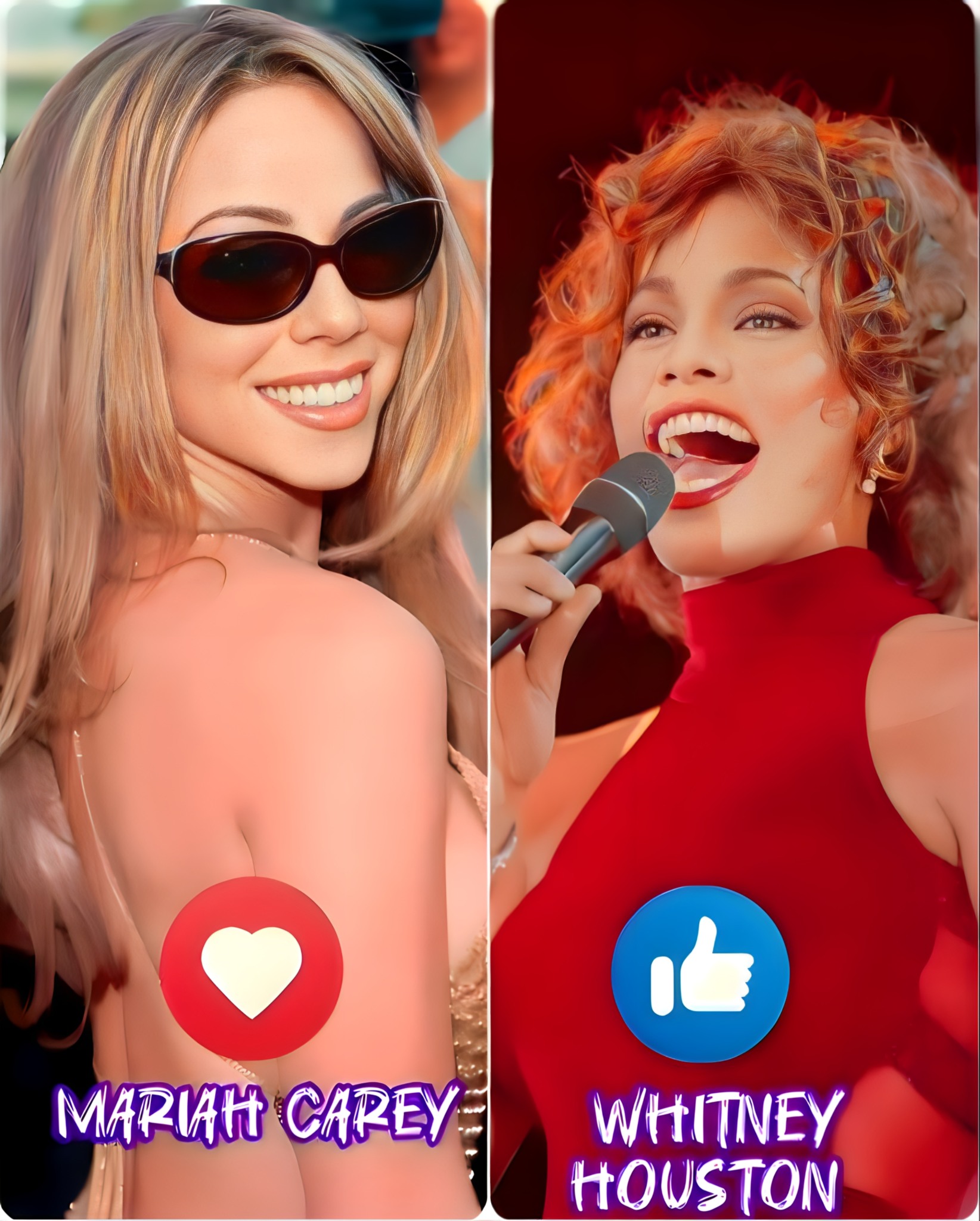 Mariah Carey and Whitney Houston in the recording studio together