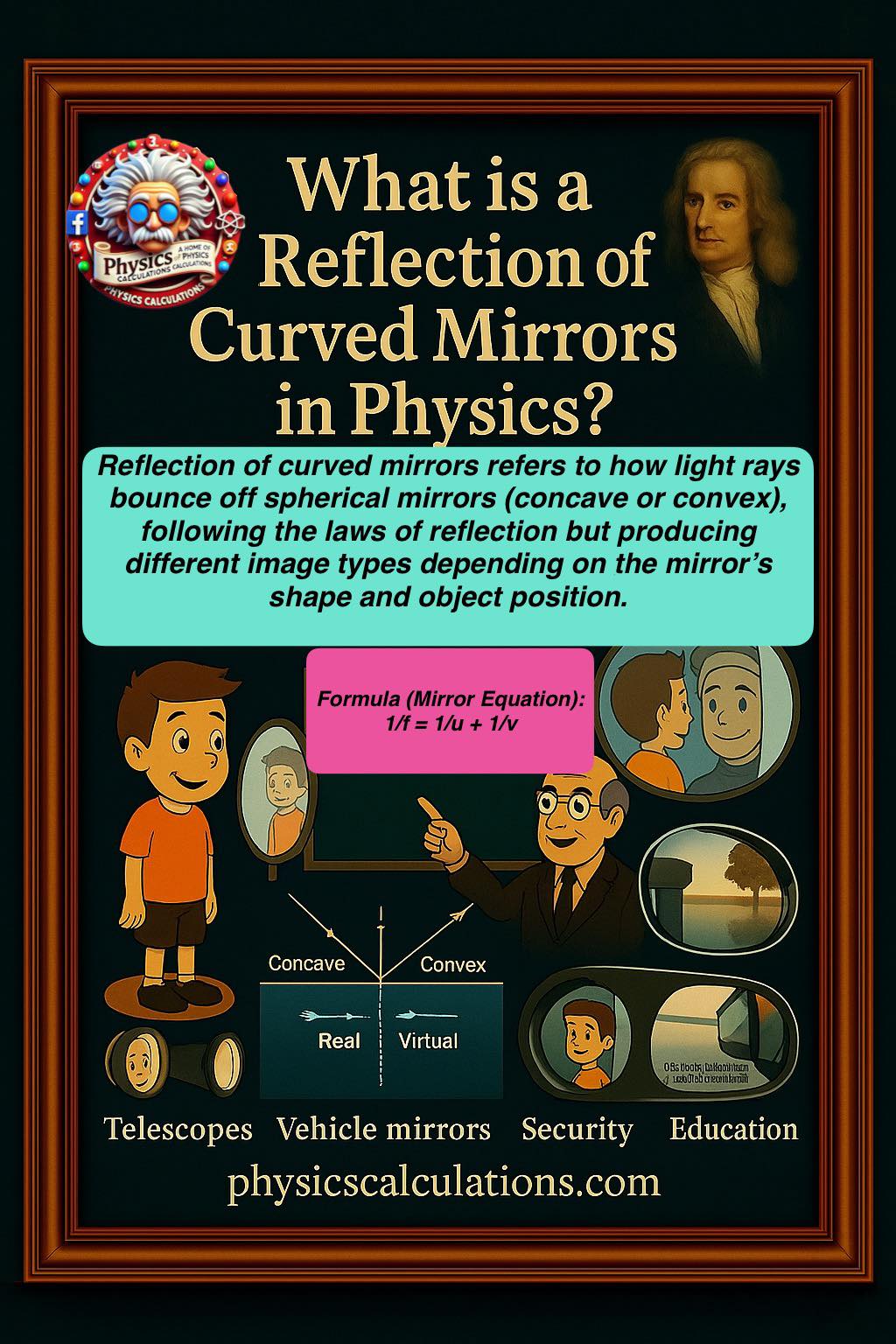What is Reflection of Curved Mirrors... - Physicscalculations | Facebook