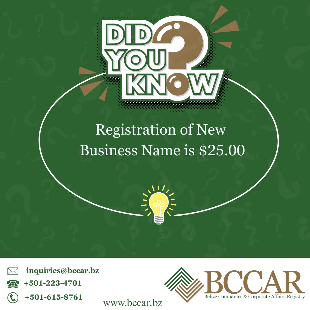 Did you... - Belize Companies & Corporate Affairs Registry | Facebook