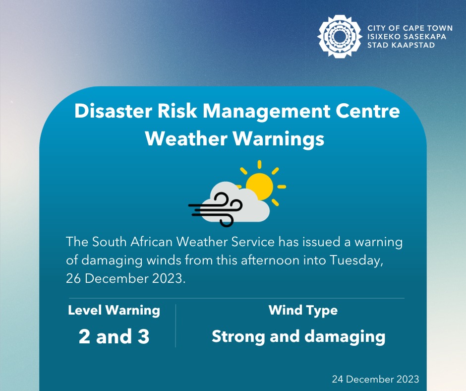 City of Cape Town - 🚩Disaster Risk Management Centre - Weather Warnings ...