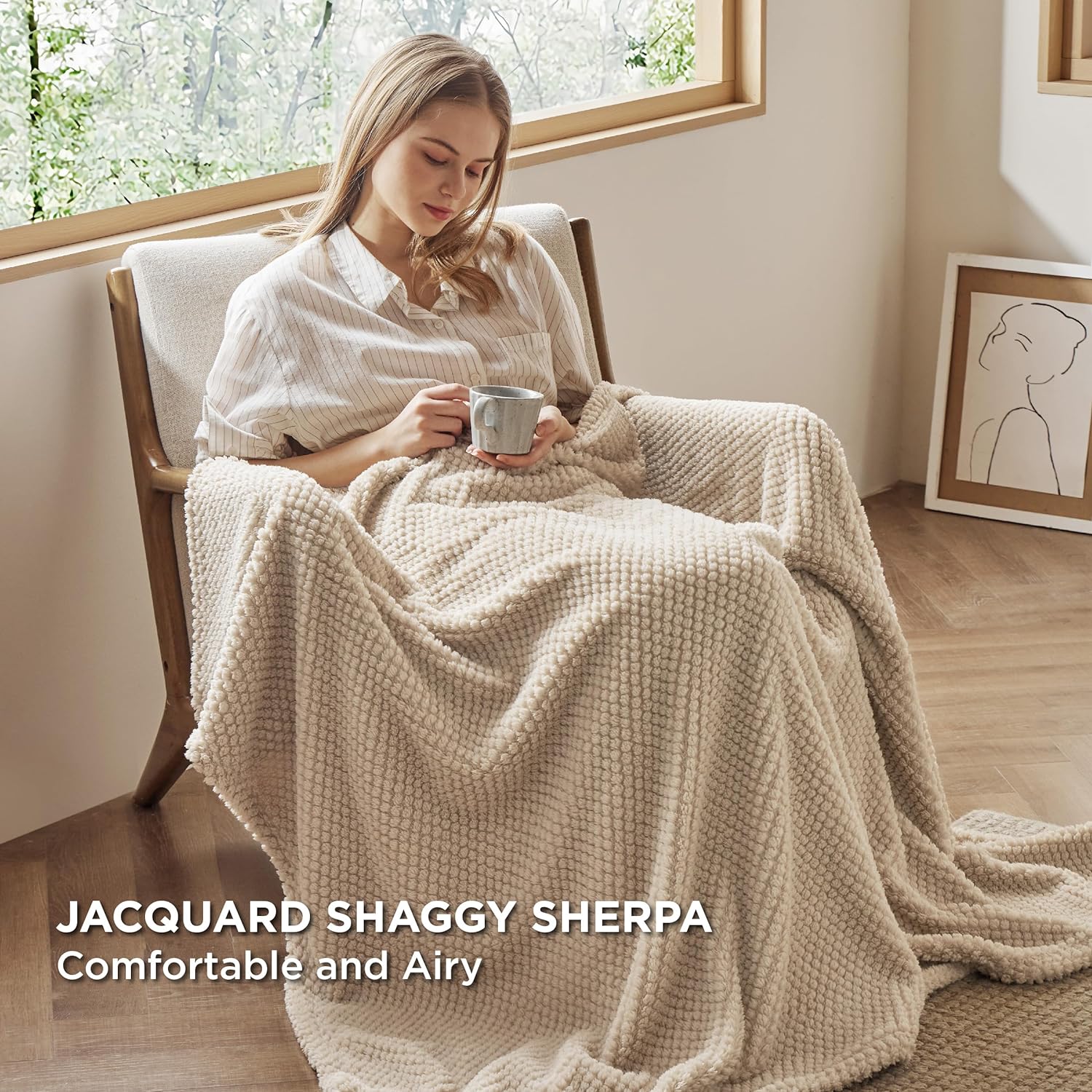 Waffle Throw Blanket Threshold Designed W/Studio McGee Raised Striped