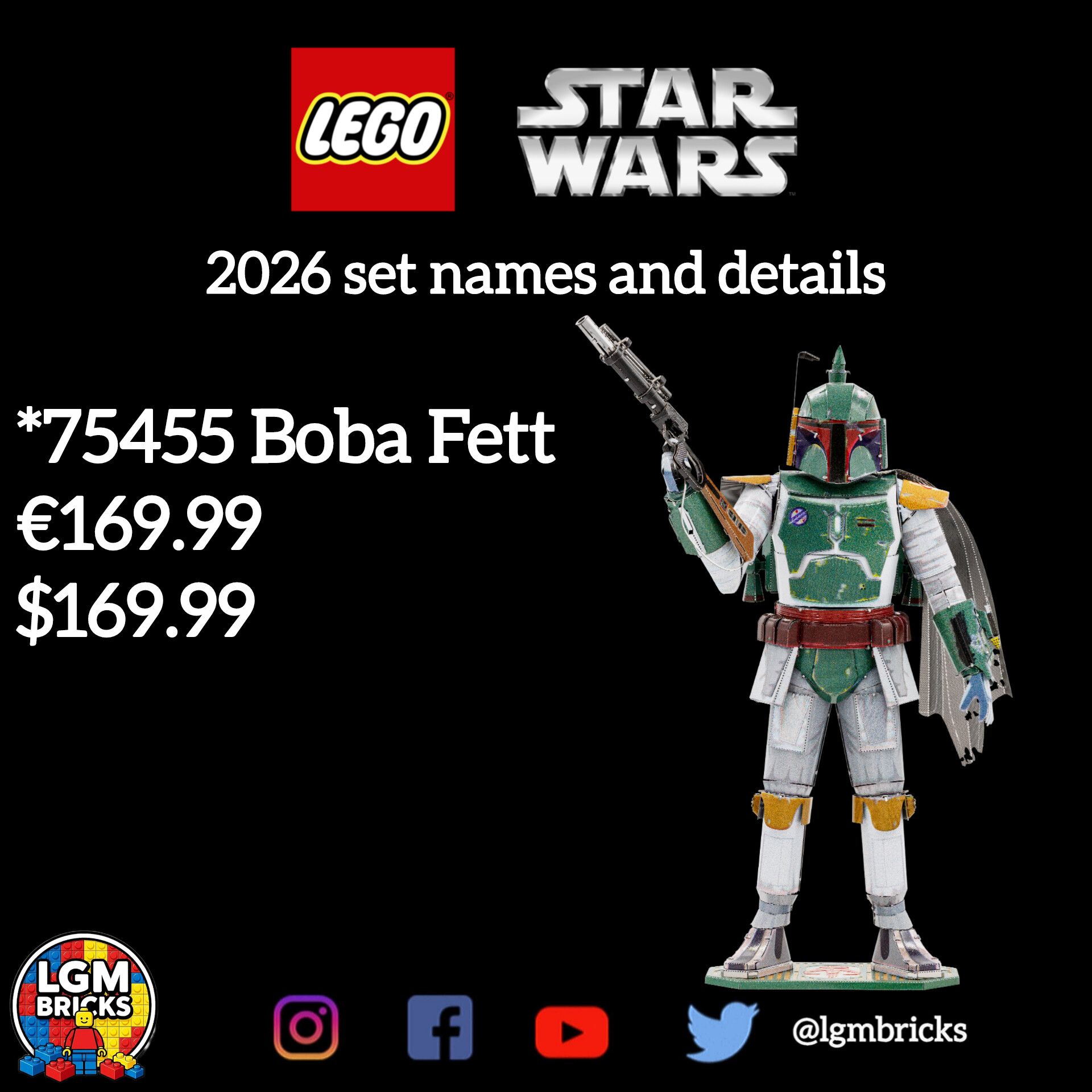 ANK doll｛206｝確認用 Lego Star Wars 2026 set names and details 75455 Boba Fett €169.99