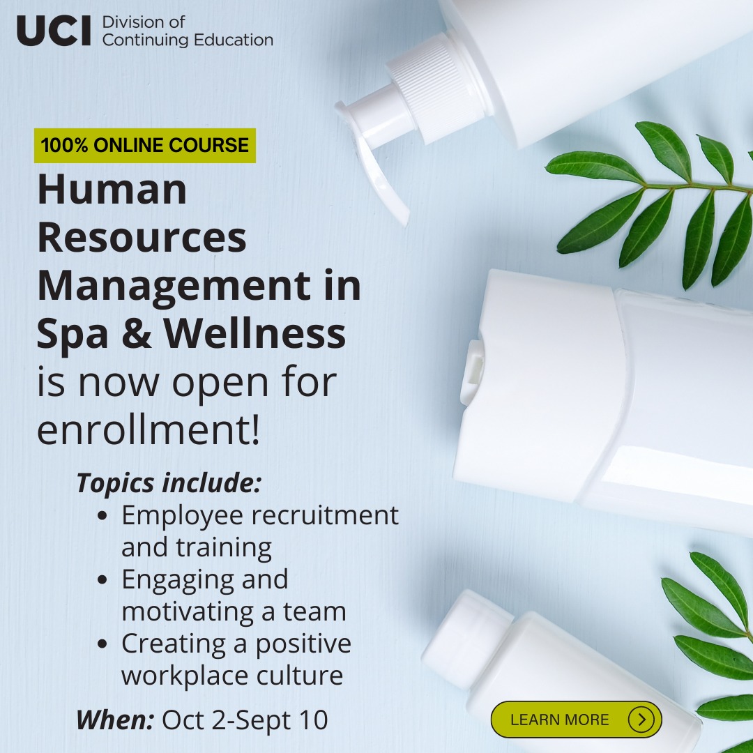 UCI Spa and Wellness Management Certificate Program | Irvine CA