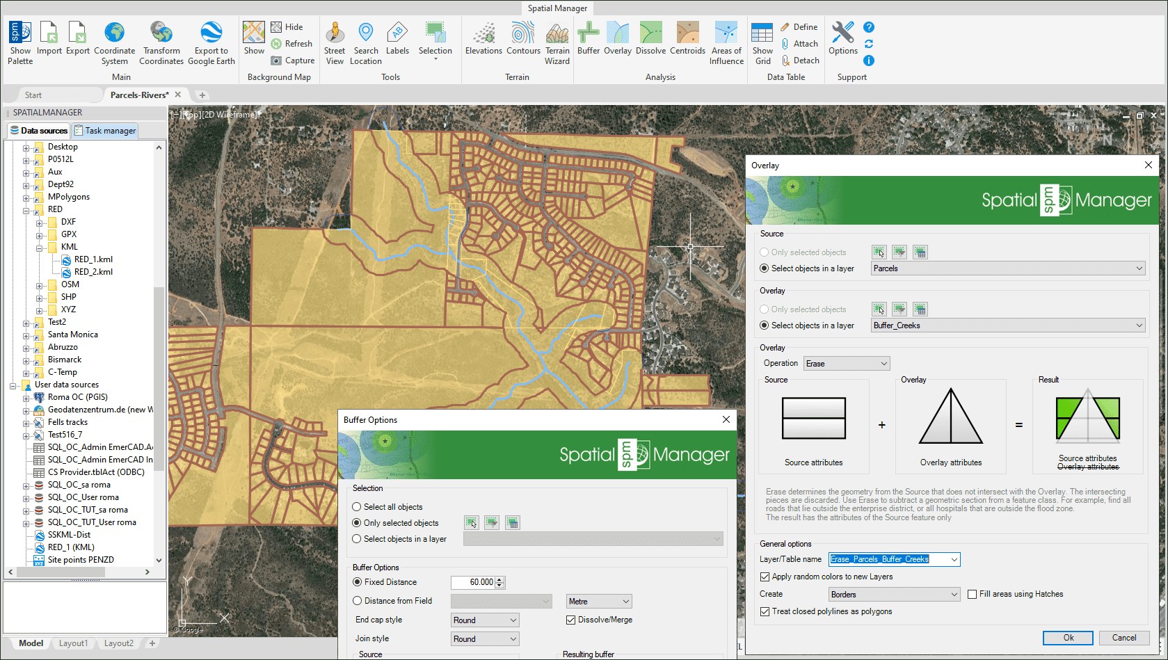 Spatial - Erase polygon parts using overlay functions in AutoCAD ...