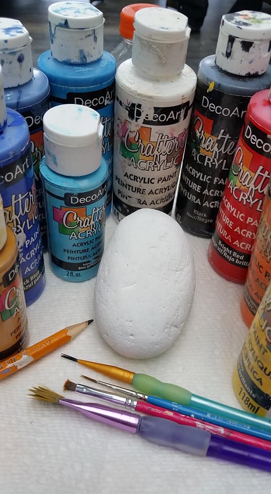 Rocan Rocks - What you'll need. As usual I've base coated my rock white ...