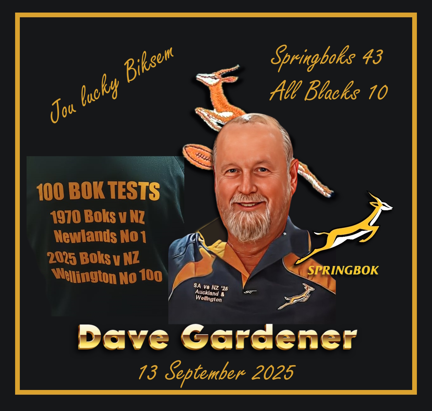 Springbok - Braai Army kyk die gelukkigge man, 100 toetse bygewoon en ...