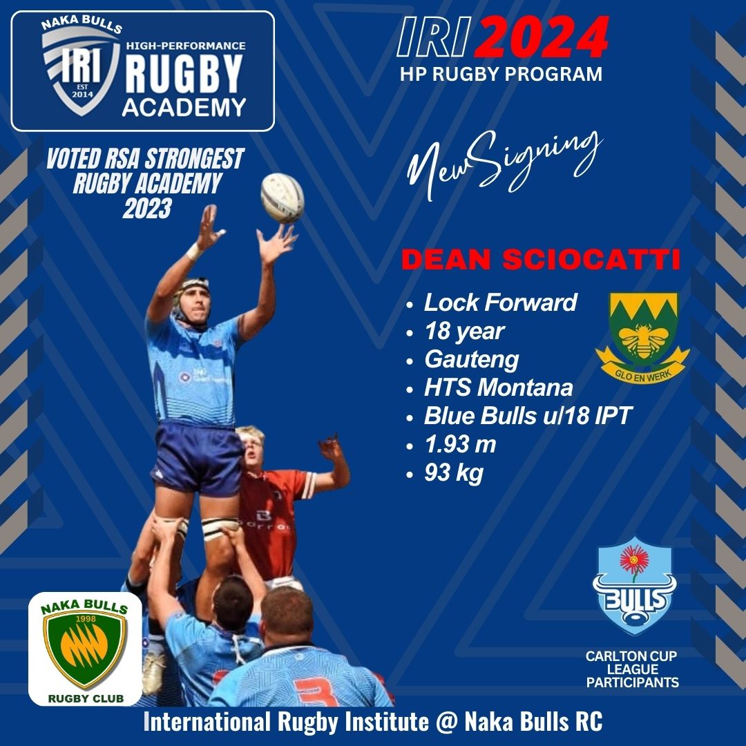 Welcome Dean Sciocatti to... - International Rugby Institute | Facebook