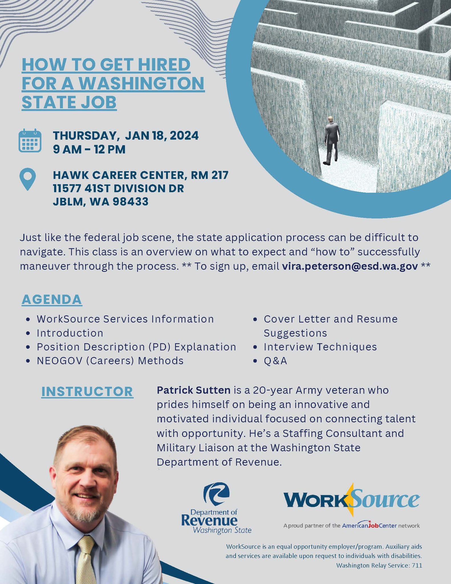 WorkSource JBLM - This workshop is scheduled for Thursday,... | Facebook