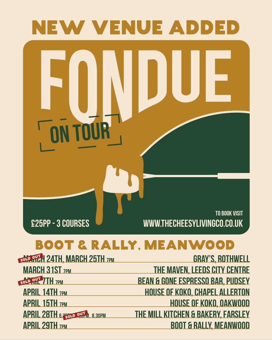 Boot & Rally - @thecheesylivingco FONDUE TOUR 🫕🫕 It’s... | Facebook