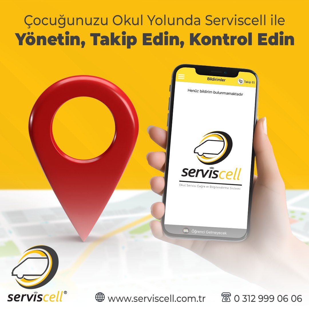 Serviscell uygulamasıyla zihniniz hep rahat: • Servis kaç dakika sonra