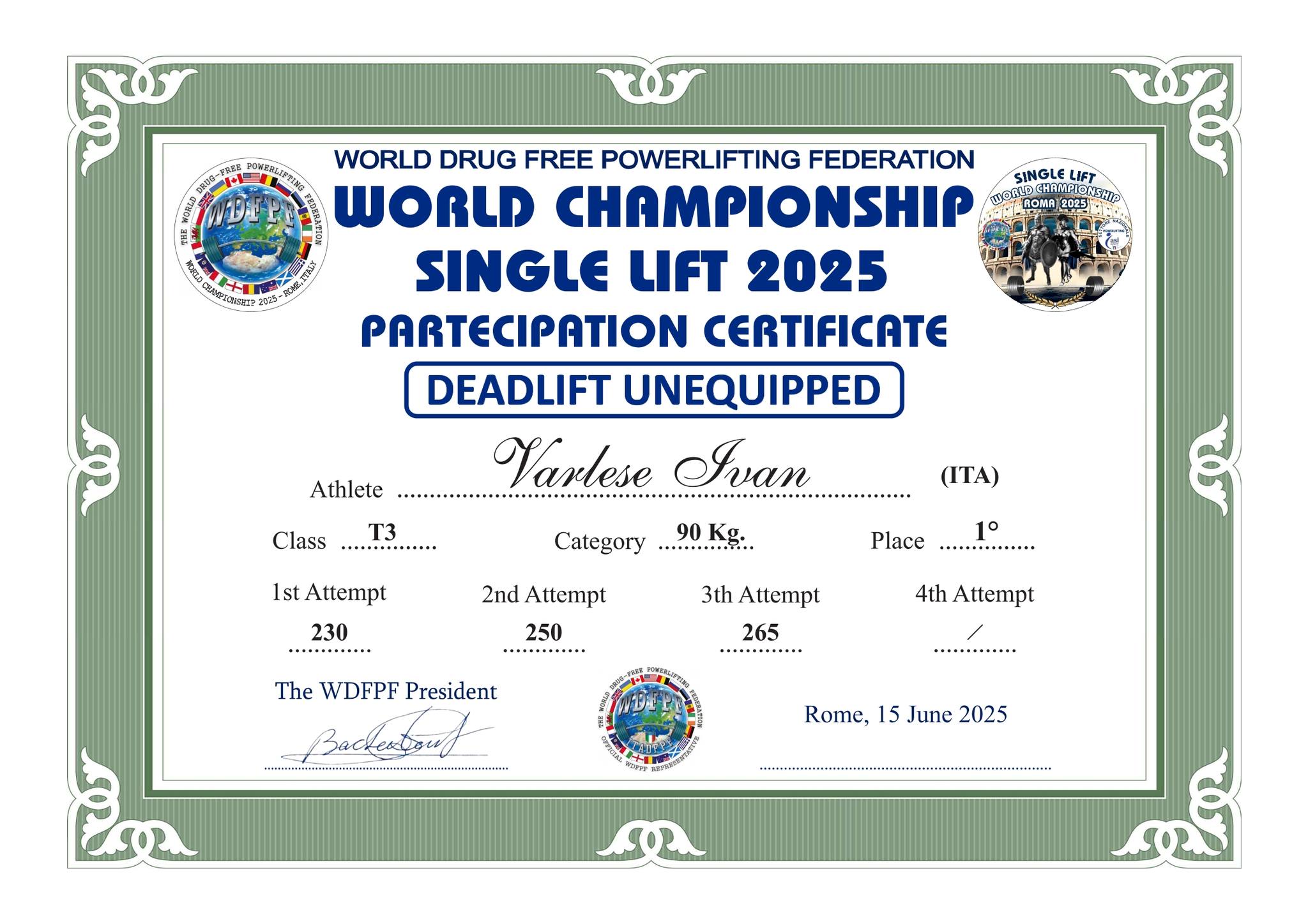 Itadfpf - Italia Drug Free Powerlifting Federation