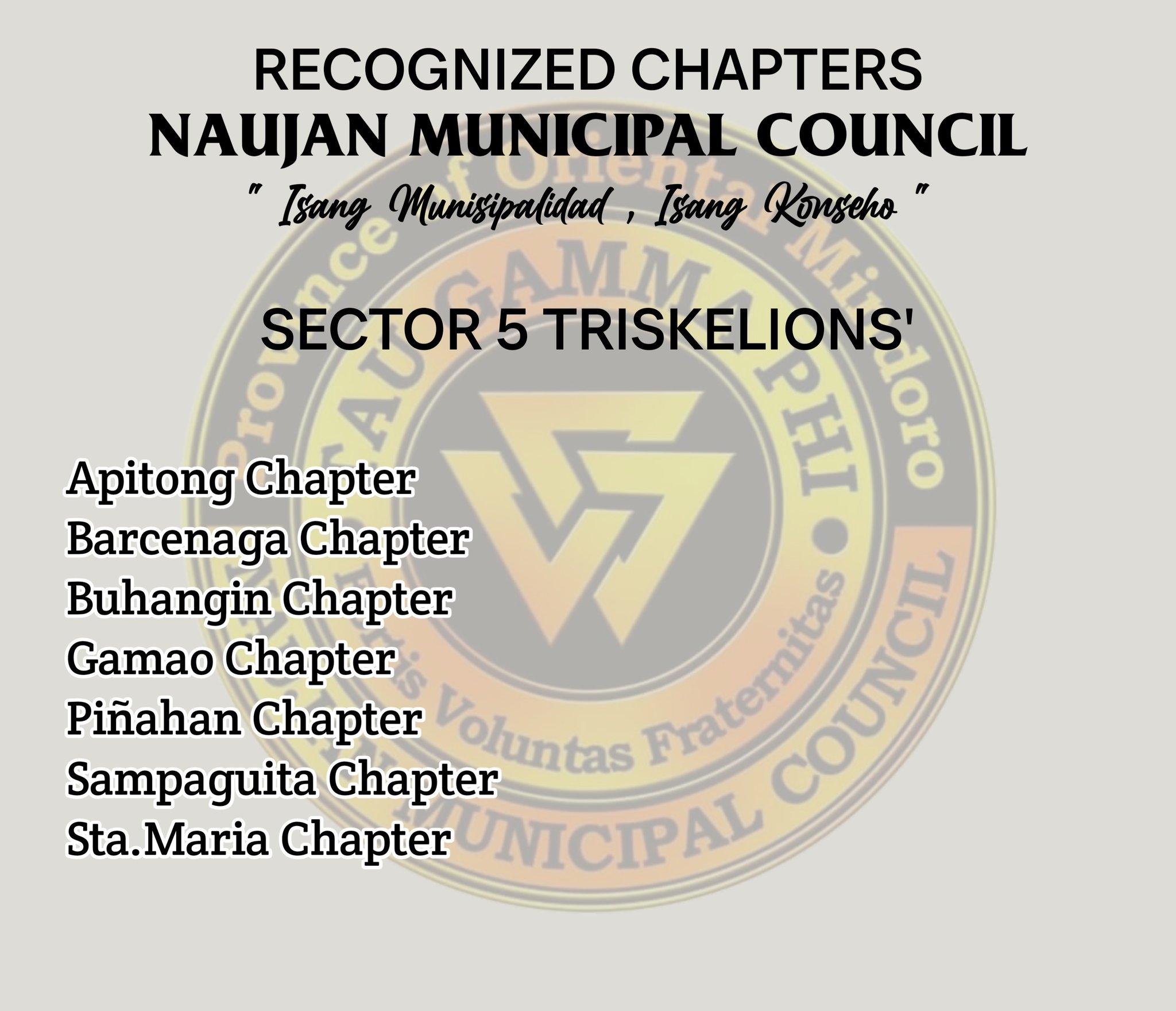 Tau Gamma Phi / Sigma Oriental Mindoro Provincial Council | Calapan
