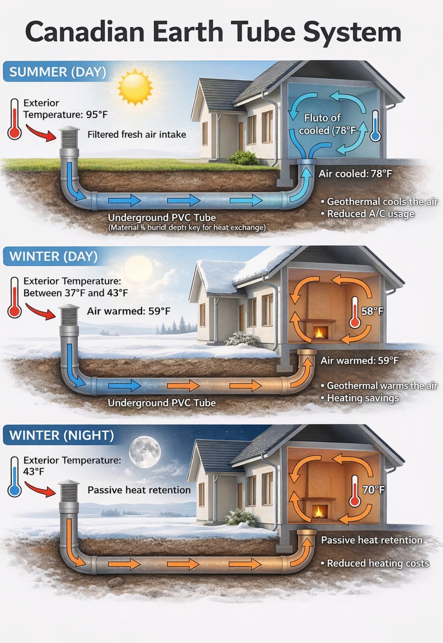 Bastian - 🌍 Canadian Earth Tube System Explained 🌍 1️⃣ Fresh outdoor ...