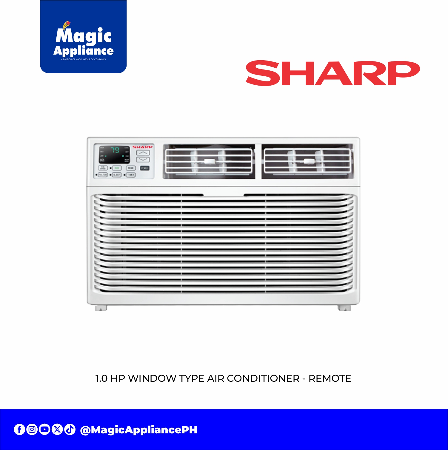 Magic - SHARP 1.0 HP WINDOW TYPE AIR CONDITIONER - REMOTE ...