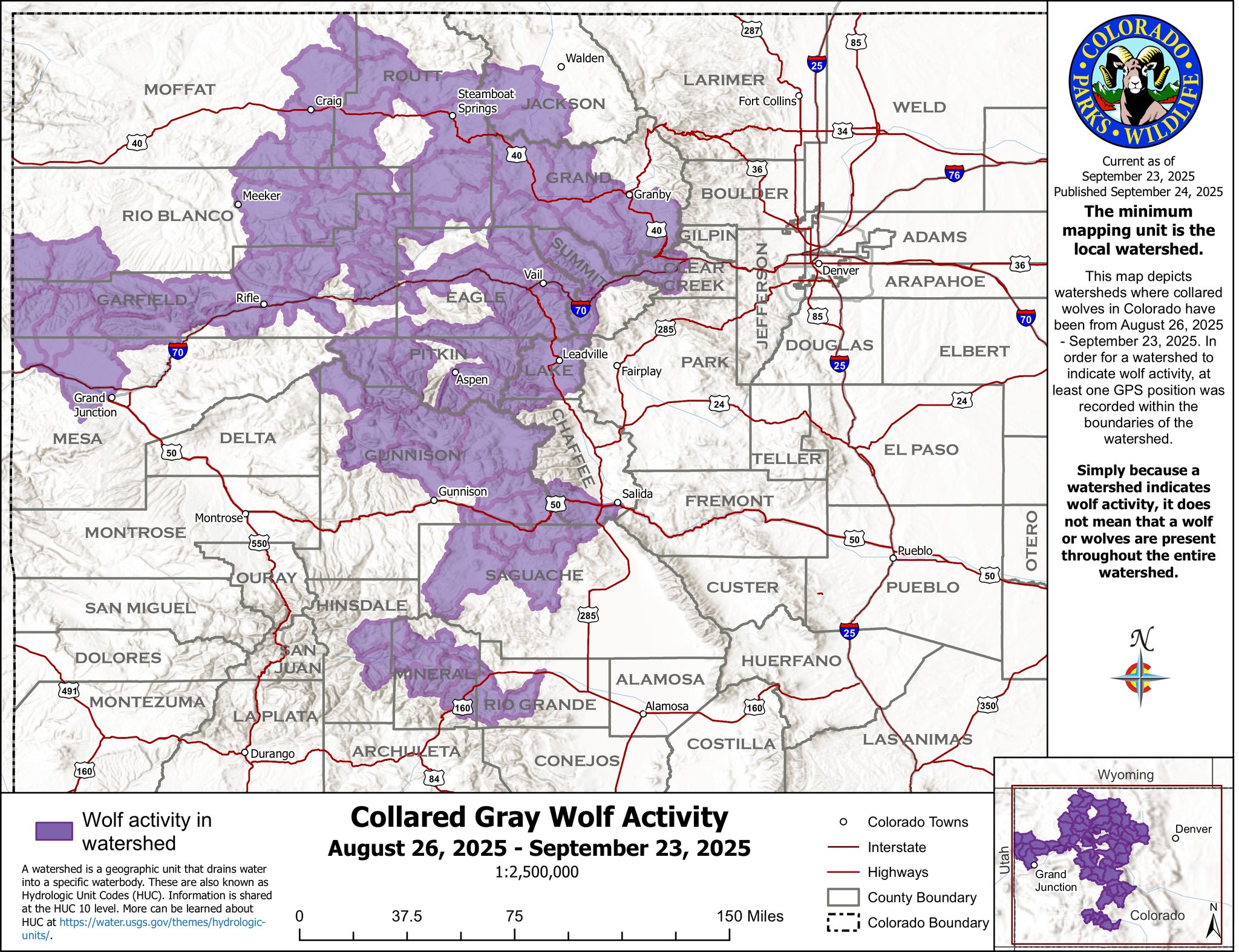 The Pinto - Collared Gray Wolf Activity Map for September is Released ...