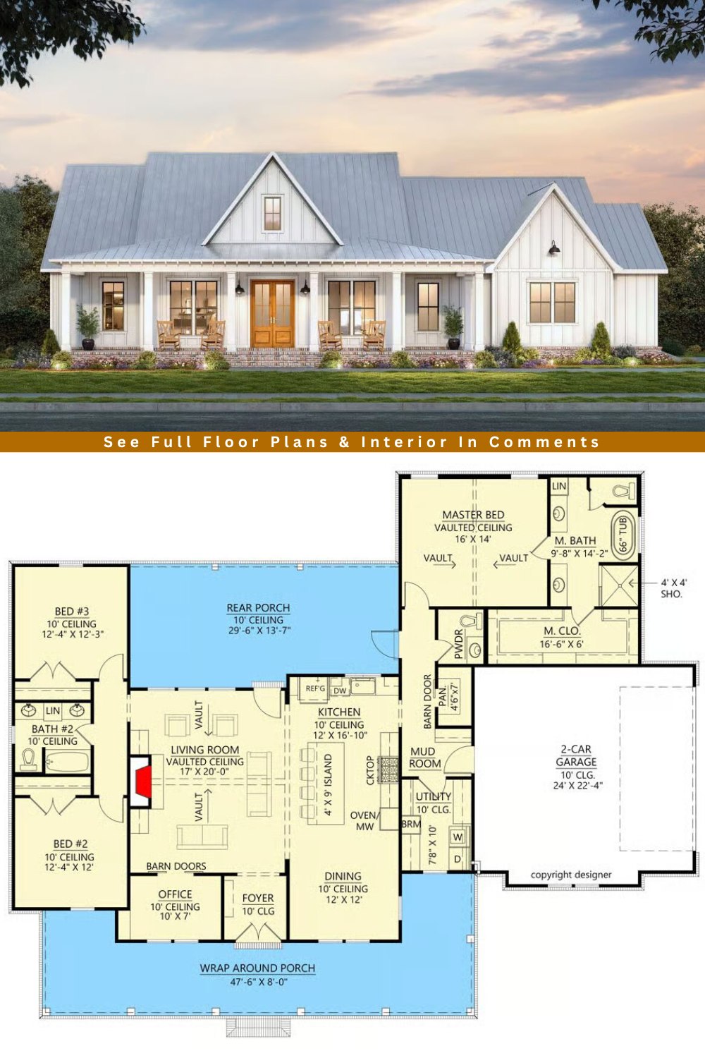 Floor - 🍃 Take a tour of the 2101 Sq. Ft. Modern Farmhouse with Home ...