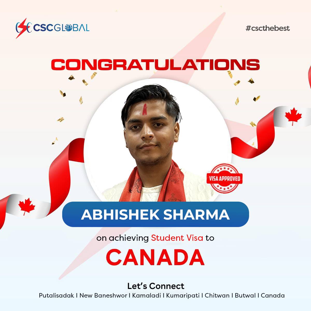 CSC - Big Congratulations to Abhishek Sharma on successfully achieving ...