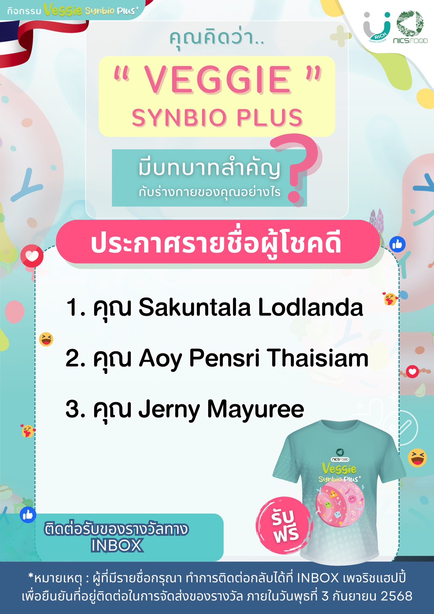 RichHappy - ประกาศรายชื่อผู้โชคดีที่เข้าร่วมกิจกรรม