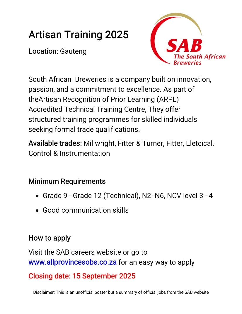 Careerbiz - [TRENDING] 𝗦𝗔𝗕 𝗔𝗿𝘁𝗶𝘀𝗮𝗻 𝗧𝗿𝗮𝗶𝗻𝗶𝗻𝗴 𝗳𝗼𝗿 September 𝟮𝟬𝟮𝟱 ...