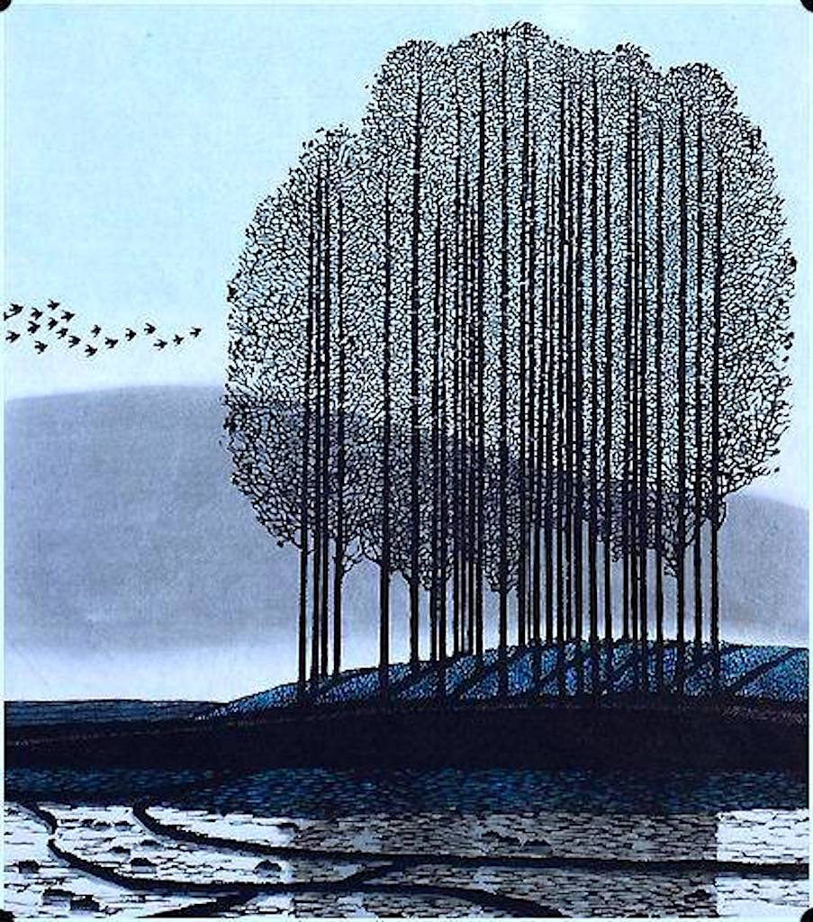 A Winter Song' (a 1997 woodcut) by Chinese artist Shi Yi (born