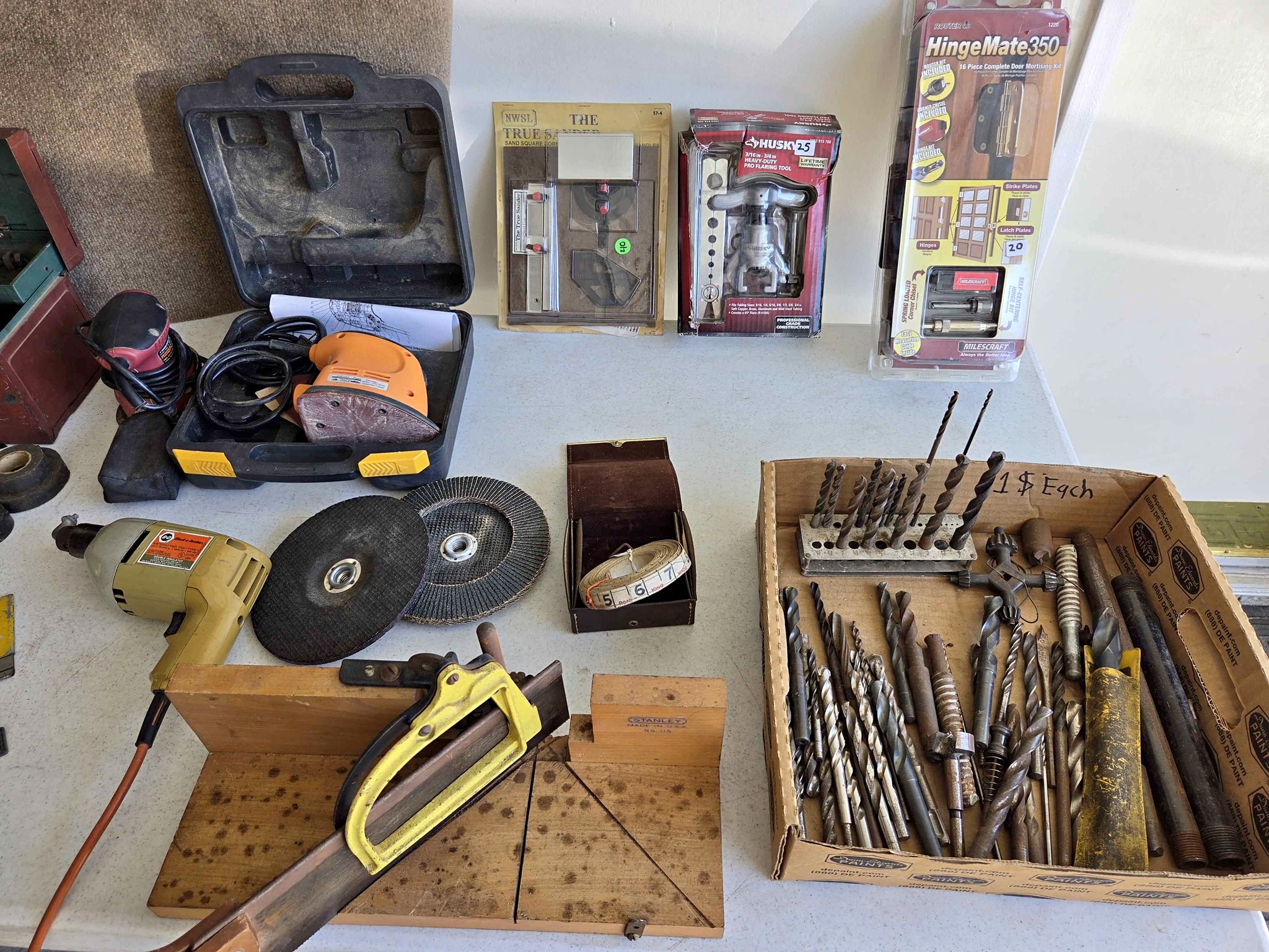 Assorted tools w/custom built wood tool box-take all - Tool Boxes ...