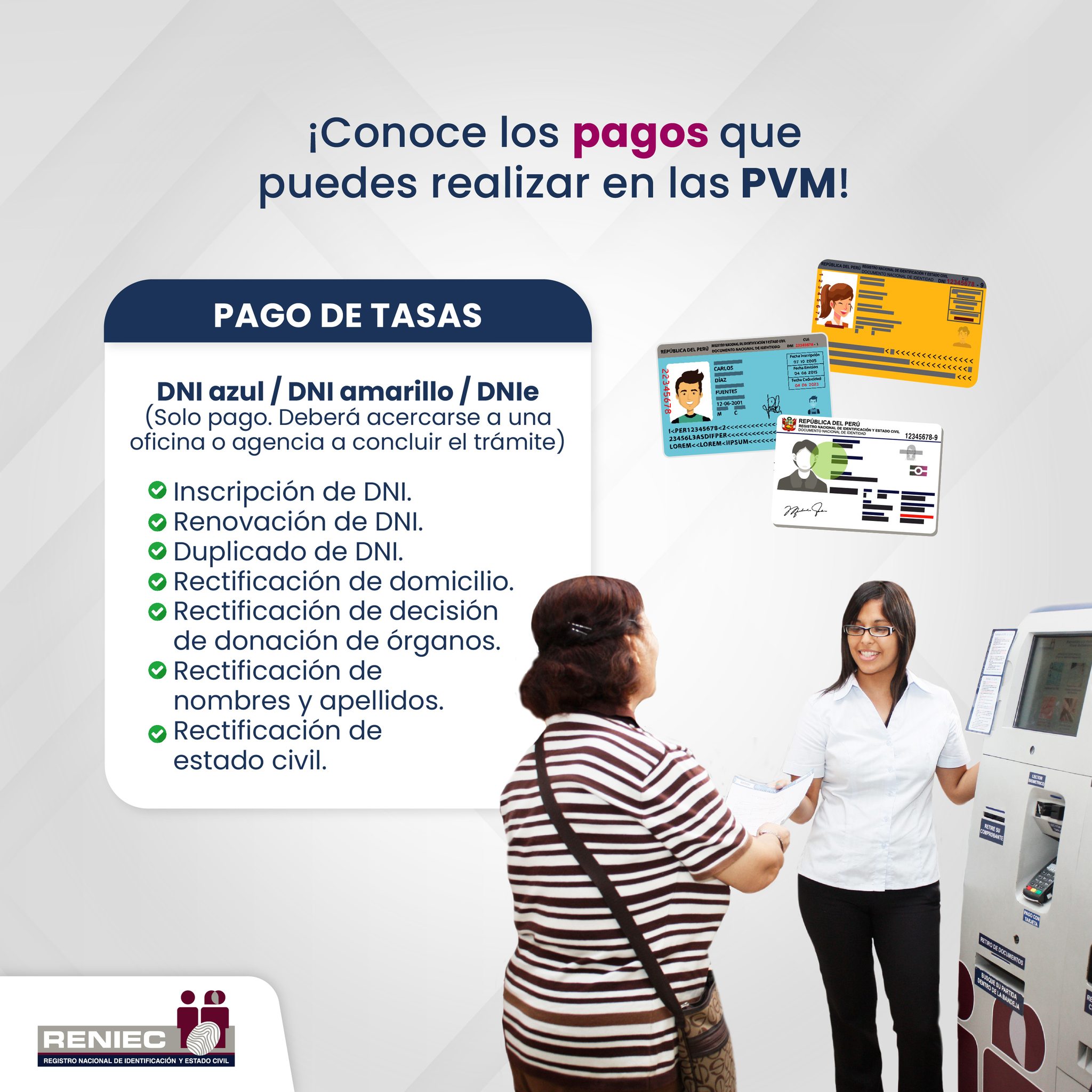 RENIECPERU - 📢 ¿Sabes qué trámites y pagos puedes hacer a...