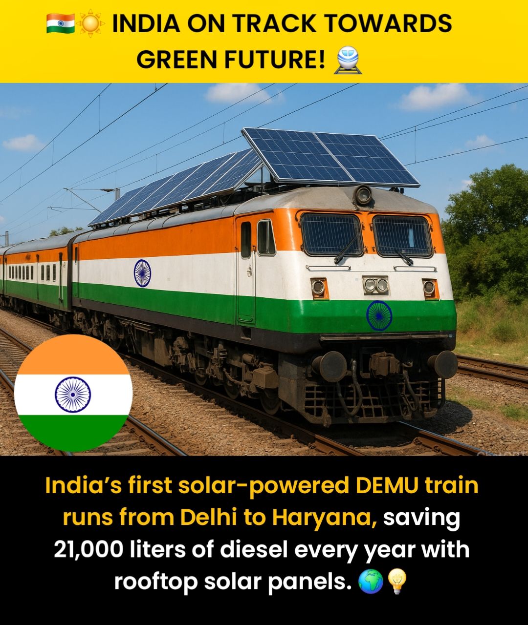 Nikita Saini - 🚆🌞 India’s First Solar-Powered Train Takes... | Facebook