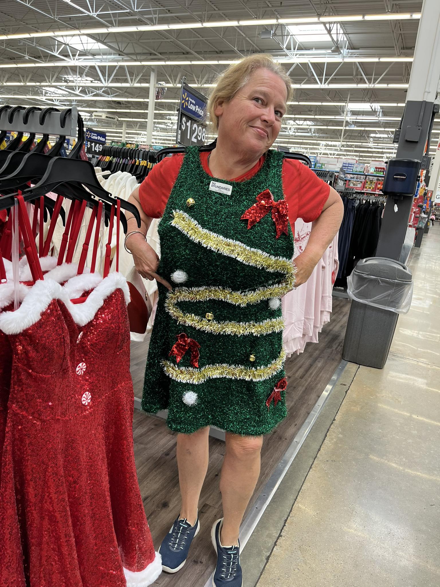 ugly christmas dress walmart 🎄😂 Walmart's sweaters are wild… and I love them. $20–$40 for chaos? Sign me up. Who else is rocking this holiday madness? 🫠 Knitted sweater