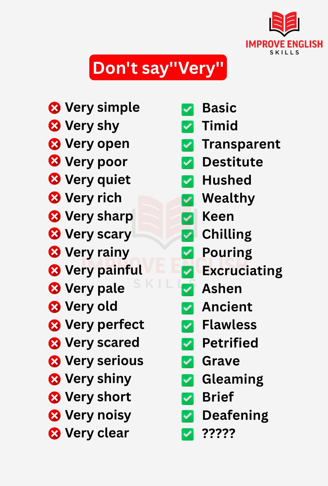 Stop saying VERY in English😍 - Spoken English Tips | Facebook