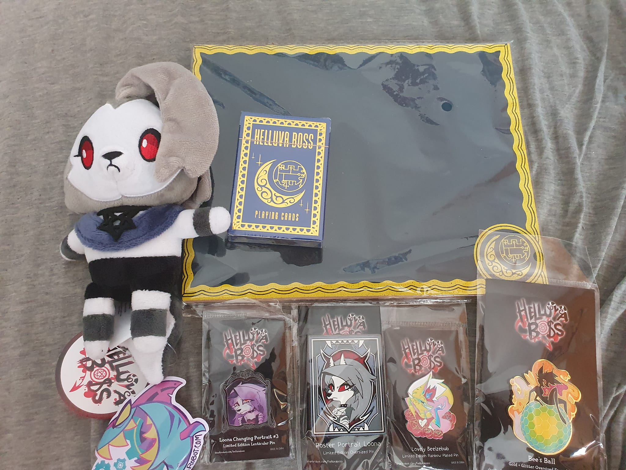 Hazbin Hotel Beelzebub plushie and premium pin arrived
