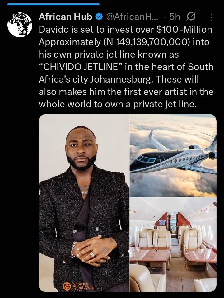 Empire - 🚨 Breaking new 🚨 Davido is set to invest over $100-Million ...