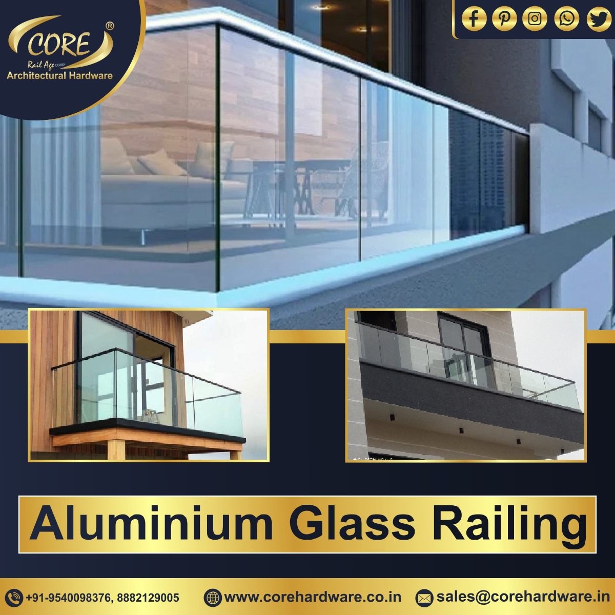 Core - Aluminium Glass Railing Elevate your space with Core’s sleek and ...
