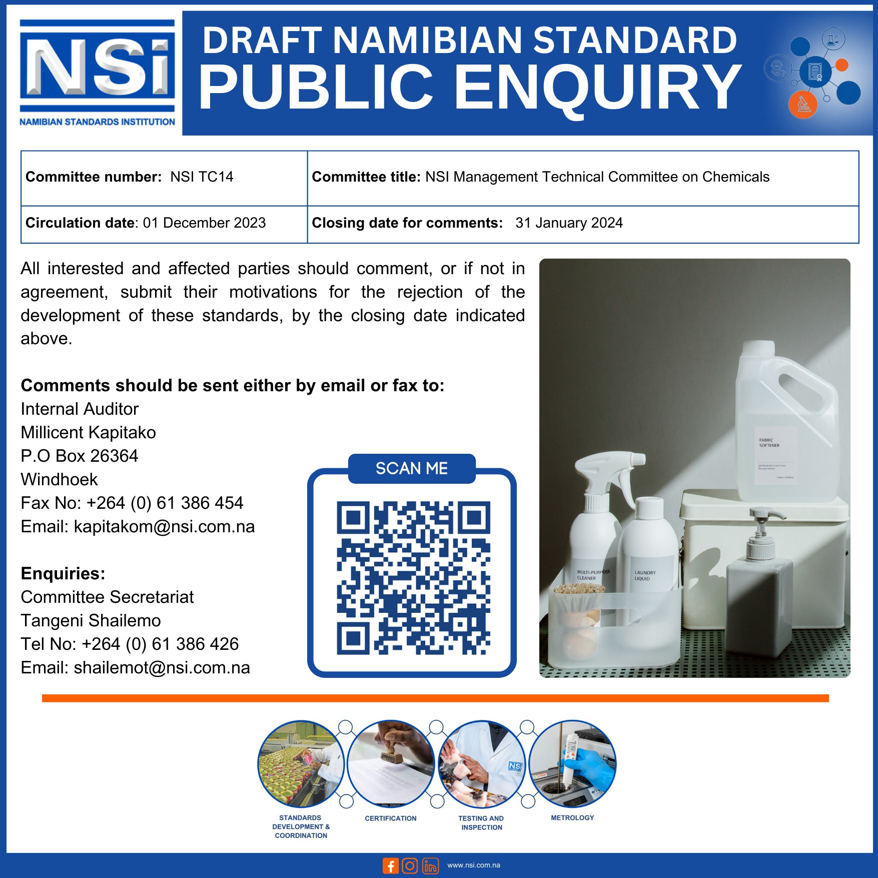 For the full list... - Namibian Standards Institution - NSI