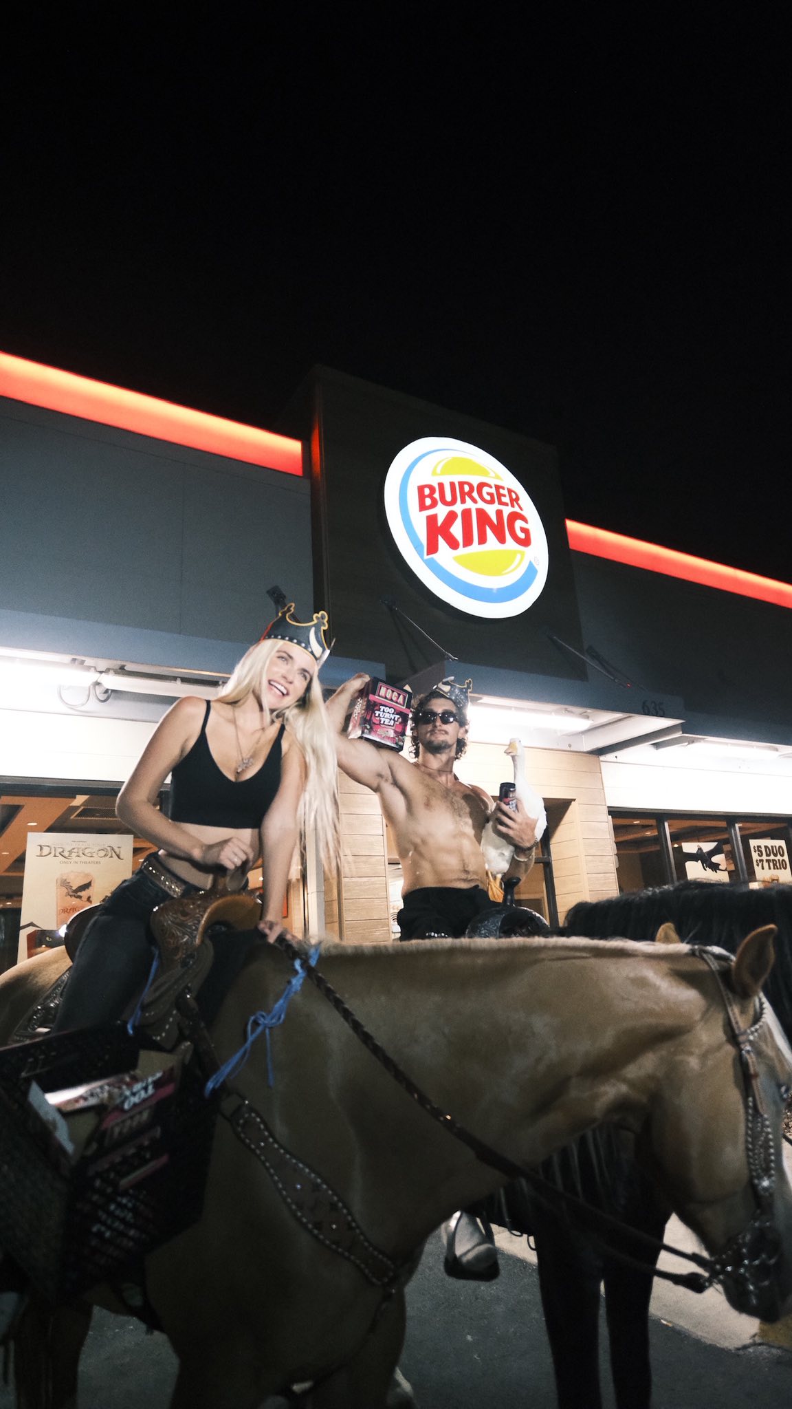 Tooturnttony - horse through the burger king drive thru to... | Facebook