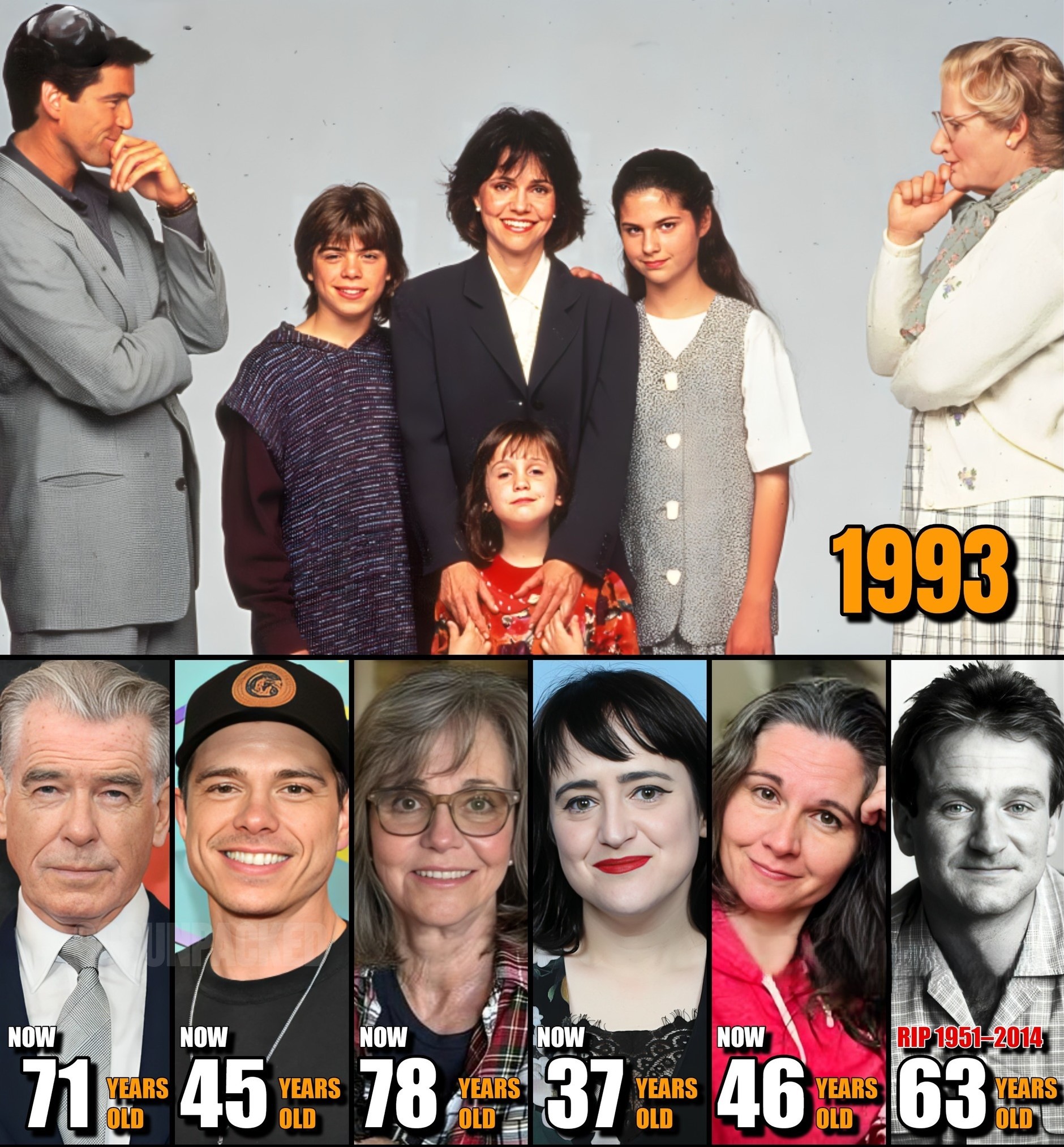 The 1993 movie Mrs. Doubtfire featured Matthew Lawrence, Lisa 