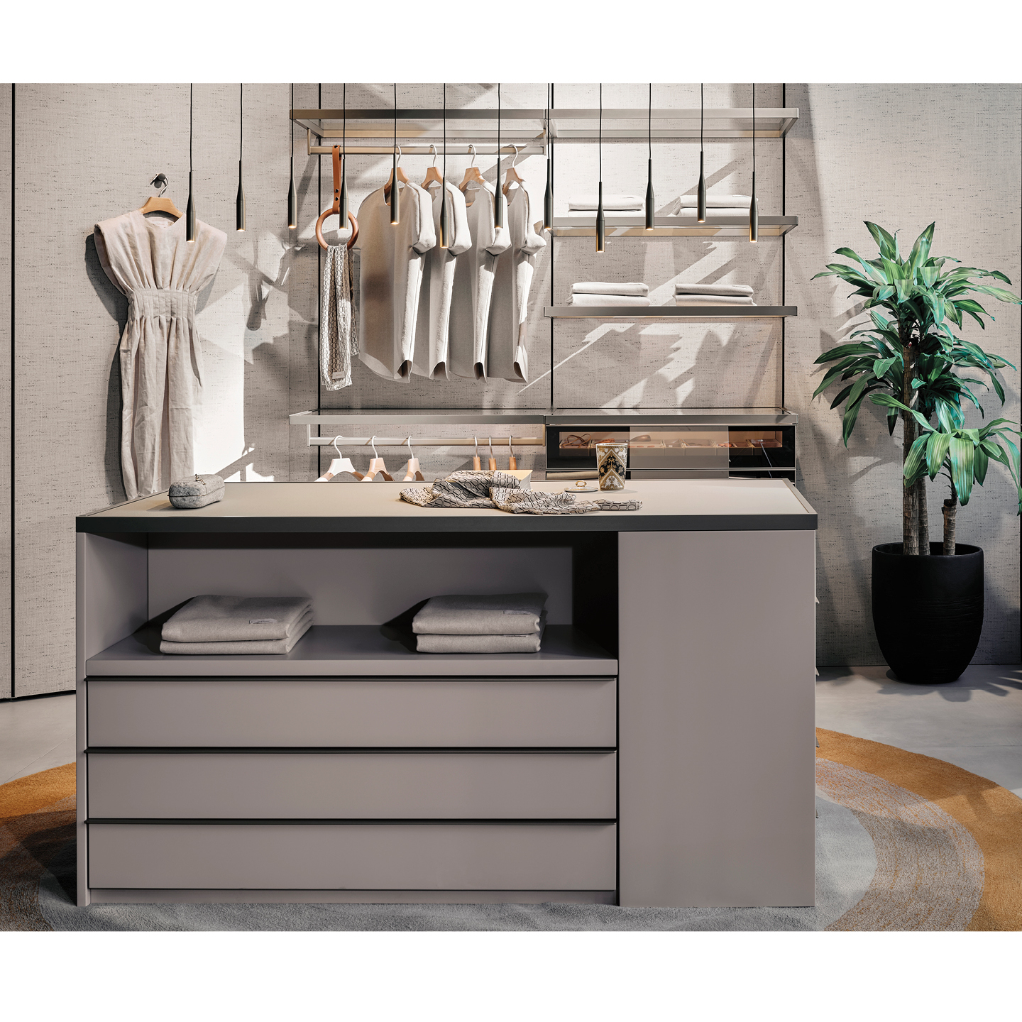 Dell Anno - Com ilha e elementos suspensos, o Open Closet... | Facebook