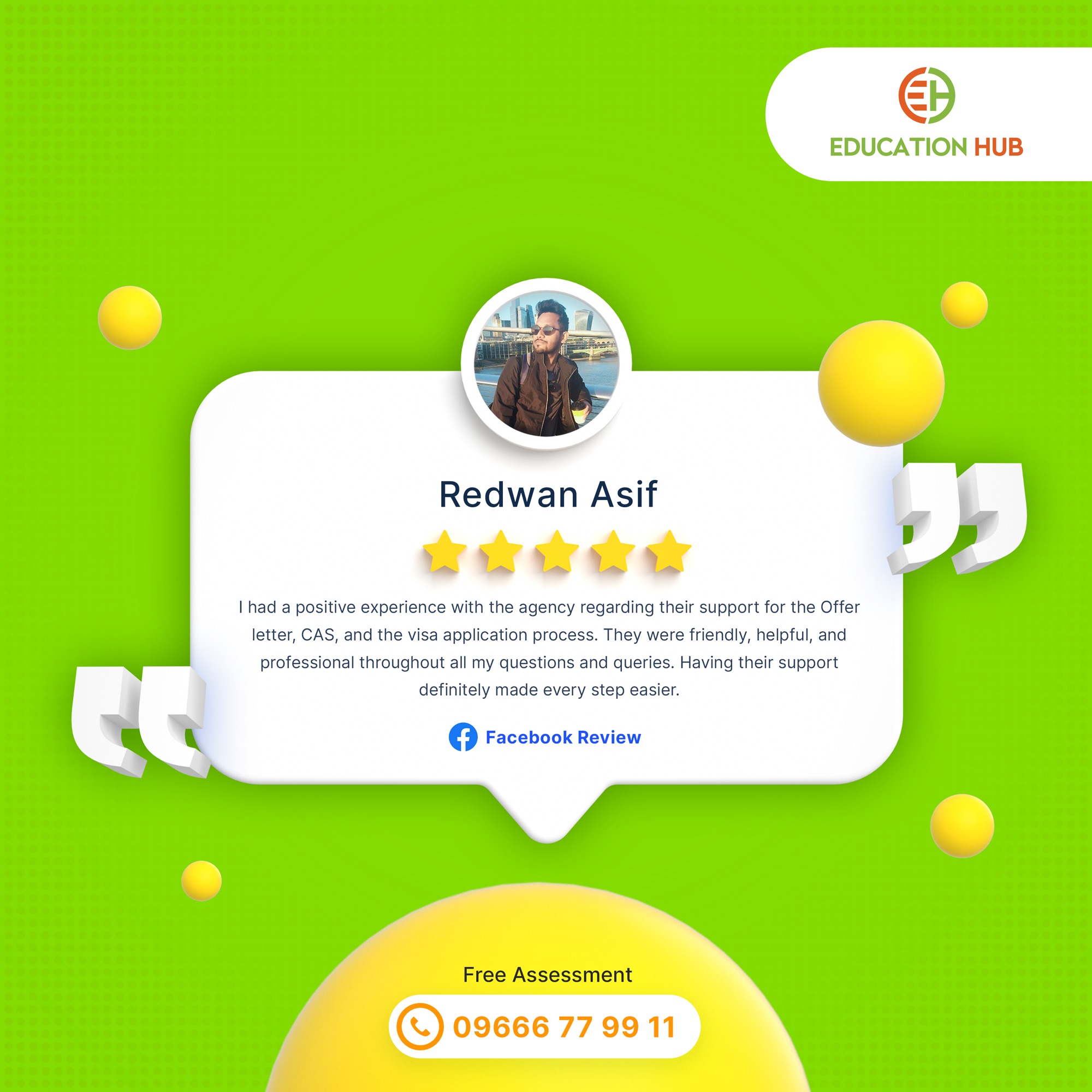 EducationHub - Redwan Asif shared his gratitude through a...