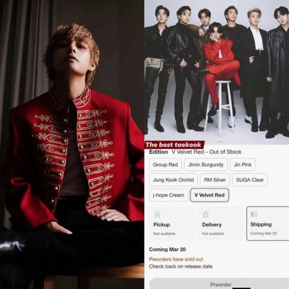 Kim Taehyung's V Velvet Red Vinyl sells out twice