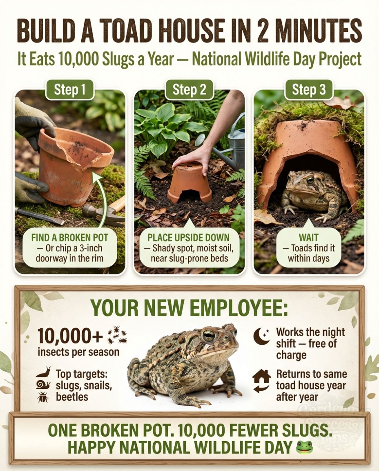 Build a 2-Minute Toad House From... - Gardening Success Tips | Facebook