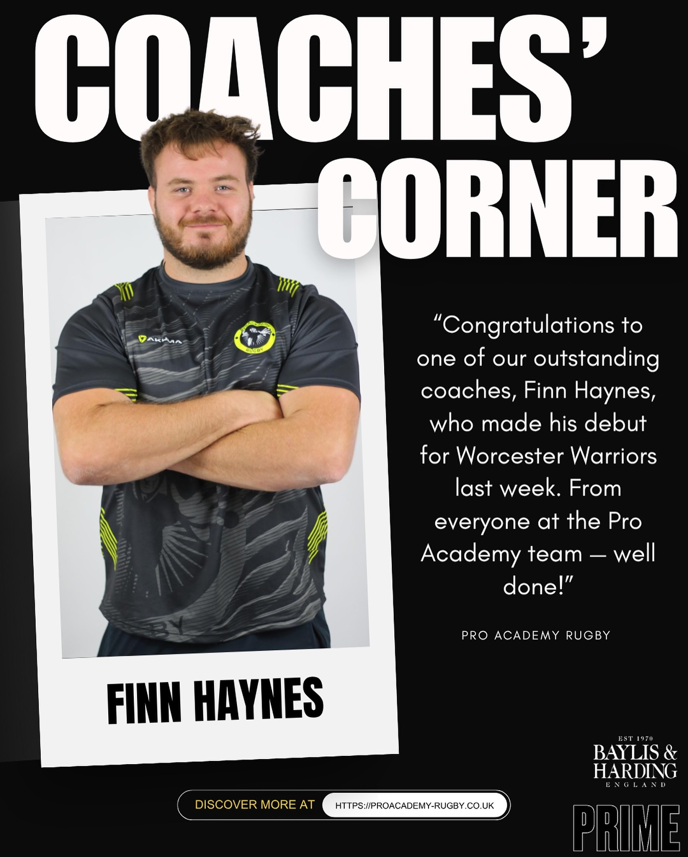 ProAcademy - Big congrats to Coach Finn on making his debut for ...