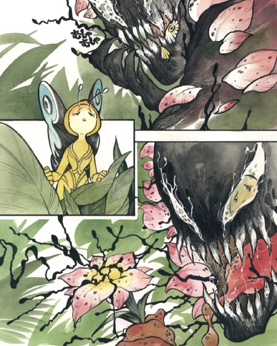 Peach Momoko's Venomized flower art