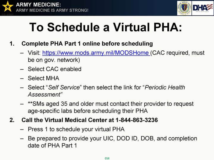 U.S. - Fort Moore Soldiers, Would you like to schedule a Virtual PHA ...