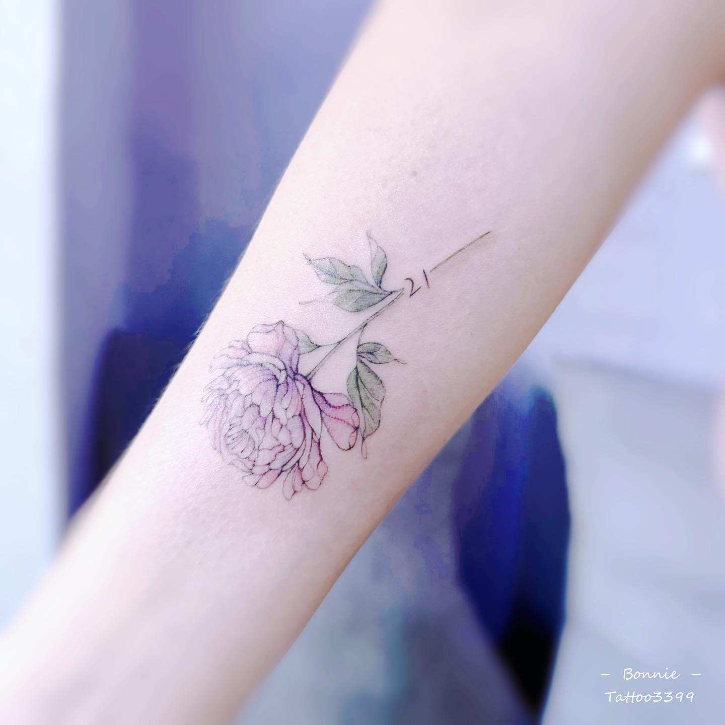 芍藥花～💗 #台中紋身 #花刺青 #小圖刺青 #刺青設計 #刺青 #刺青教學... - Tattoo3399 紋身工作室 | Facebook
