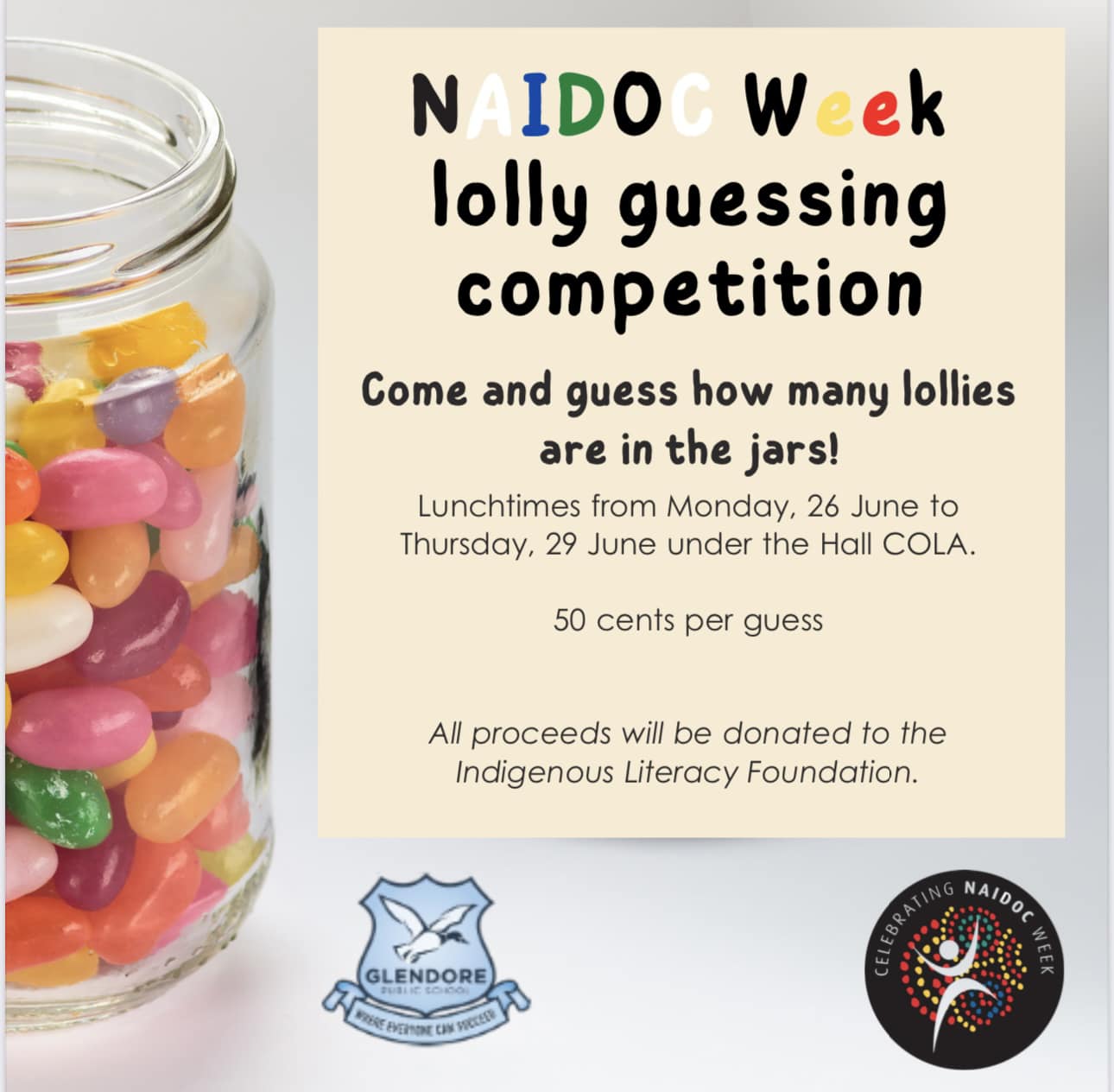 || NAIDOC Week Lolly Guessing... - Glendore Public School | Facebook