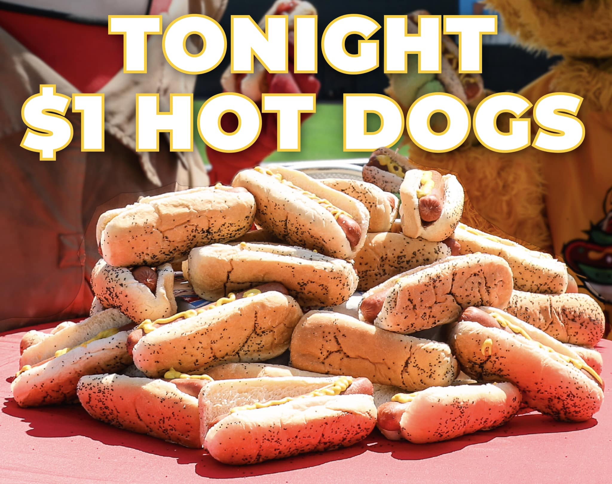 COME HUNGRY TONIGHT!!!! 🌭🤩 It's $2.00 hot dogs thanks to