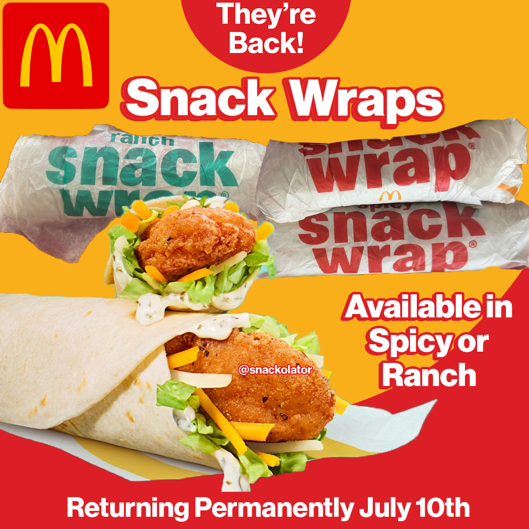 Snackolator - Snack Wraps are back THIS WEEK! Are you... | Facebook