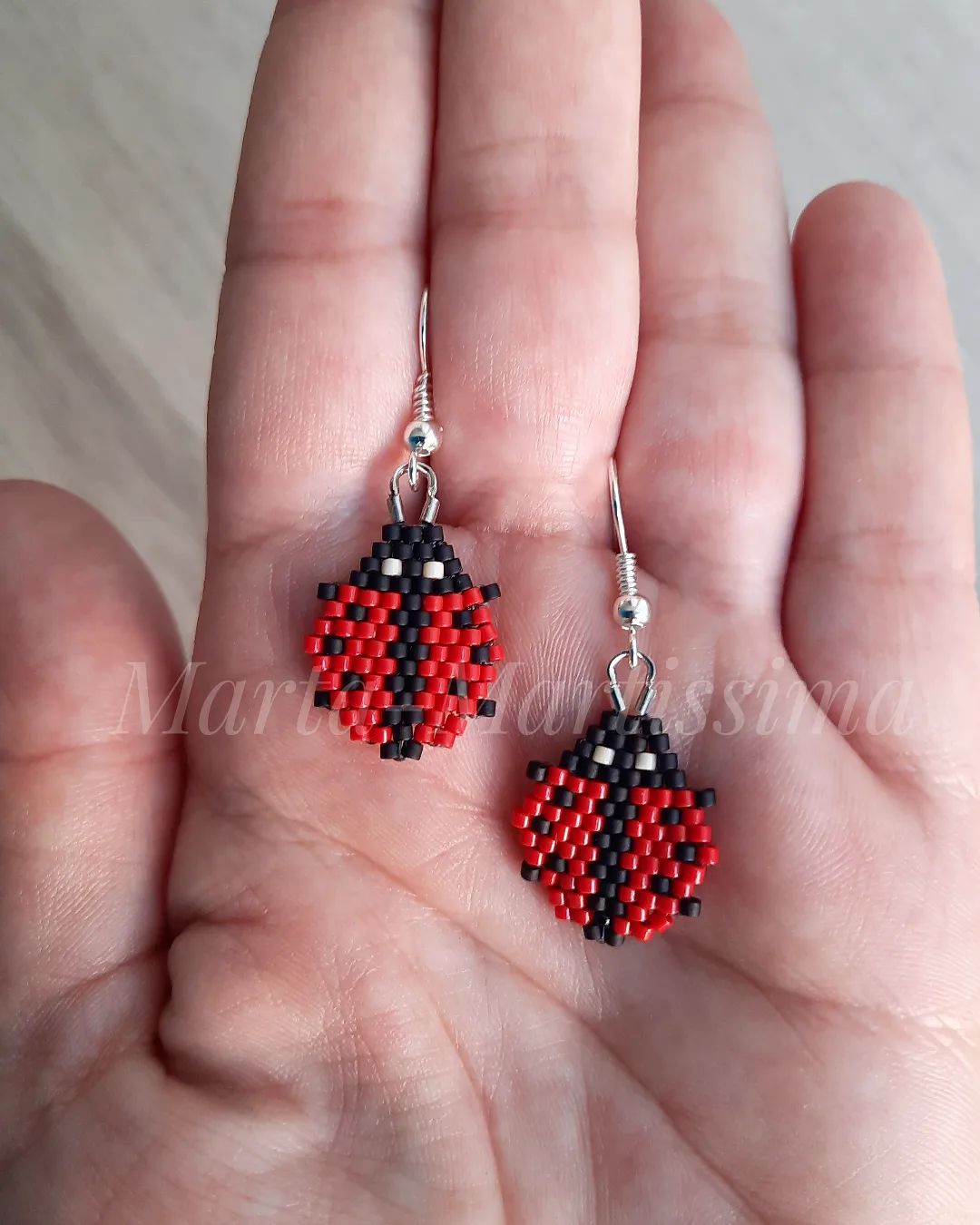 Orecchini Coccinella Con Strass, Rosso E Nero, Gioielli Tradizionali In Lega, Stile Orecchino A Clip
