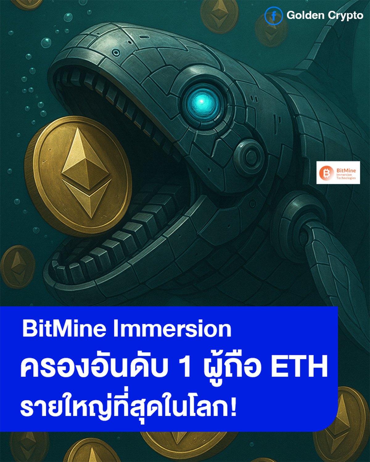 Golden - /📢 BitMine Immersion ครองอันดับ 1 ผู้ถือ Ethereum รายใหญ่ ...
