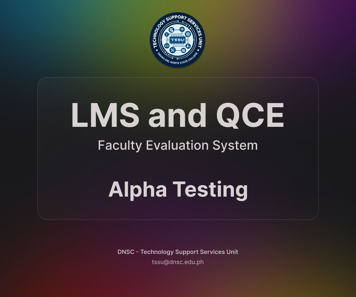 📢 DNSC LMS & QCE... - DNSC Technology Support Services Unit | Facebook