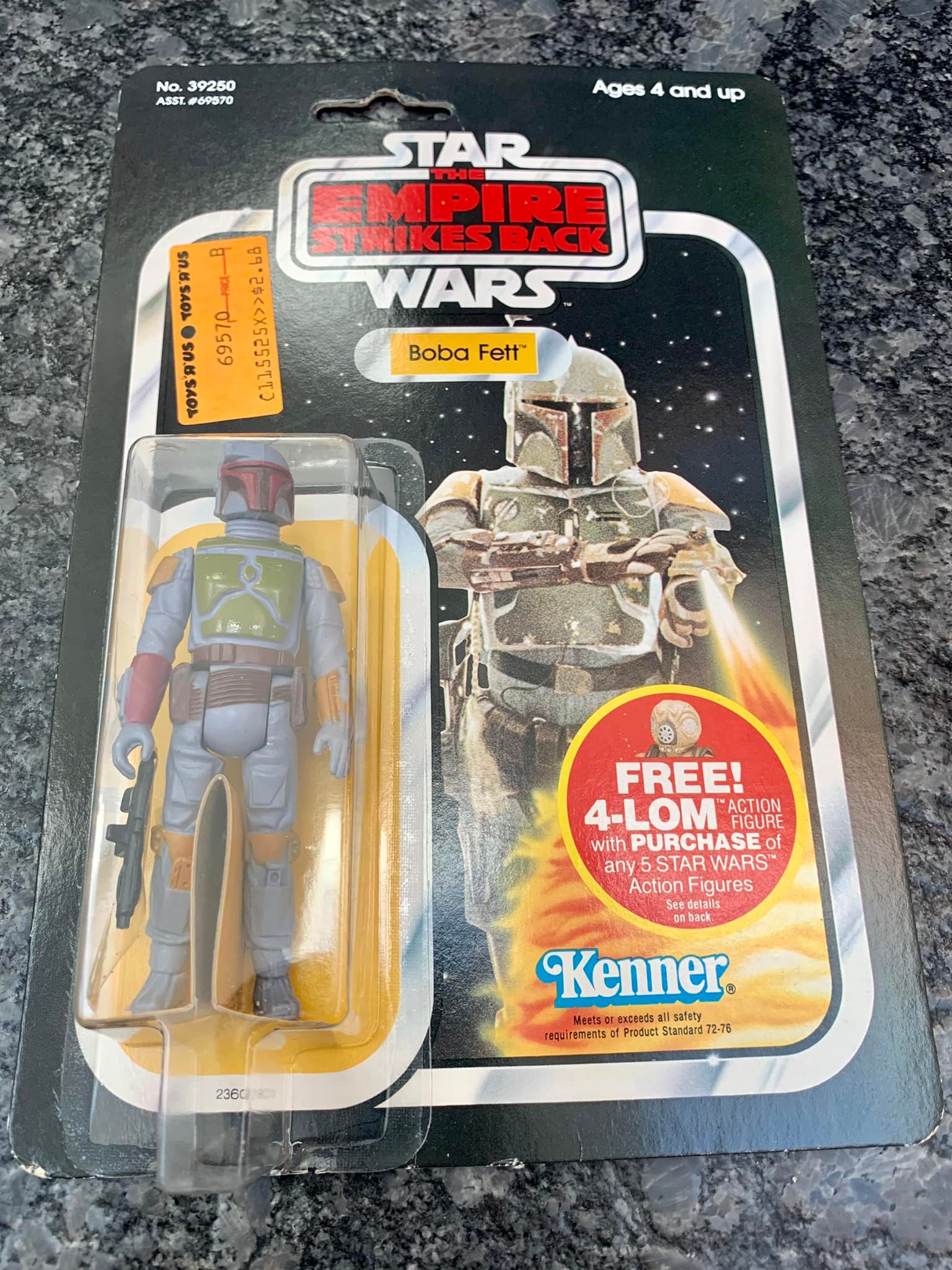 Boba Fett - ESB 47 back - Weapon Taped - Clear Bubble - Toys R Us 